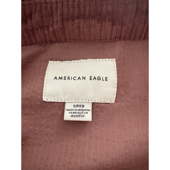 American Eagle Cropped Corduroy Shacket Shirt Jacket Boxy Oversized Size S - Picture 5 of 16